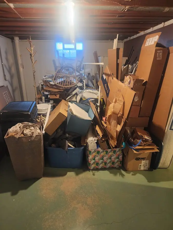 Roll-off dumpster container at job site for 4 Yard Dumpster Rental in Lowes Island